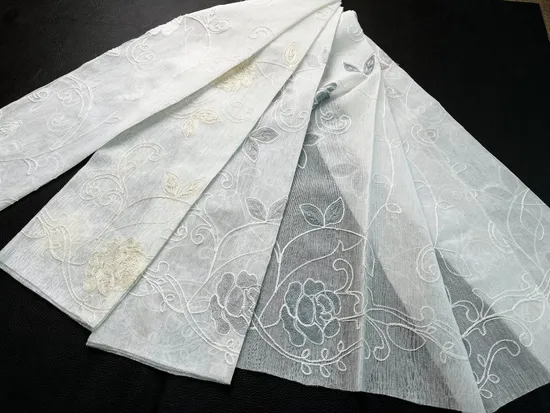 2016 Linen Polyester Fabric with Flocking
