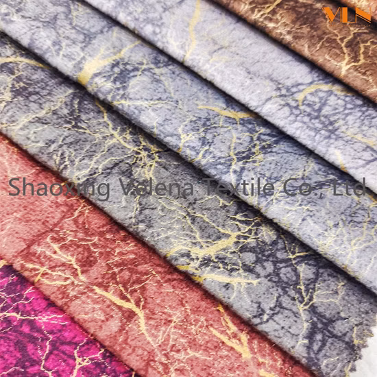 New Home Textile Fabric Holland Velvet Dyeing with Print and Foil Upholstery Furniture Sofa Curtain Fabric China Factory 4