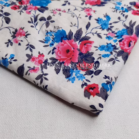 Manufacturer Customized Home Textile Digital Print Linen Viscose Fabric for Garment Household
