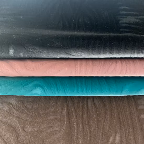 Pantone Color Customized Fine Grain PU Synthetic Leather Fabric High Quality
