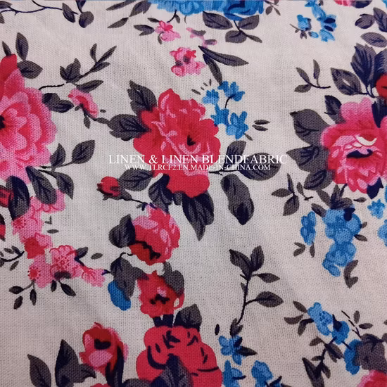 Customer Digital Printing L/V 10*10 Environmental Breathable and Comfortable Textile Linen Fabric